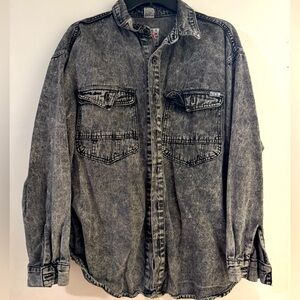 Vintage rare Slick acid wash dark denim jacket